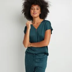 AROME TEE SHIRT MANCHES COURTES VISCOSE VERT