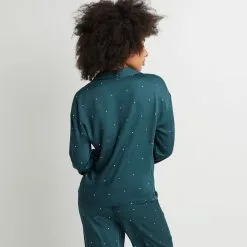 AROME CHEMISE DE PYJAMA VISCOSE VERT -Culottes RougeGorge Soldes 43193301 D