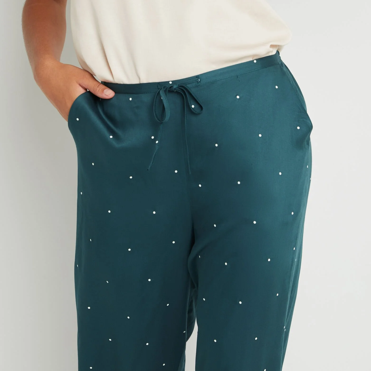 AROME PANTALON PALAZZO VISCOSE VERT 2 AROME PANTALON PALAZZO VISCOSE VERT – Image 2