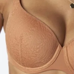 OLENA Soutien-gorge Coques Armatures CARAMEL -Culottes RougeGorge Soldes 77011600 Z
