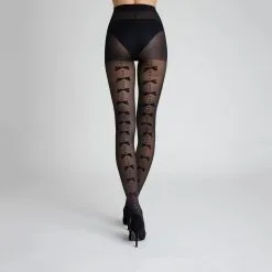 Collants Fantaisie Femme | Flora Collant 30D Noir | RougeGorge