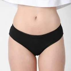 Culottes Menstruelles Femme | Agathe Culotte Menstruelle Noir Noir | RougeGorge