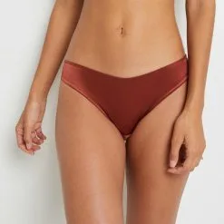 Lingerie D'Exception Femme | Amandine Culotte Satin Bronze | RougeGorge