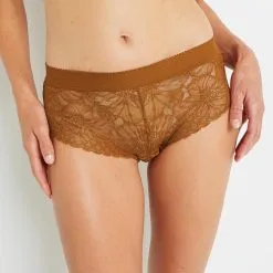 Shorty & Shorty-String Femme | Audrey Shorty Dentelle Orange | RougeGorge