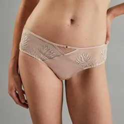 Shorty & Shorty-String Femme | Ava Shorty Tulle Brode Champagne | RougeGorge