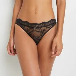 Tanga Femme | Aurelle Tanga Dentelle Noir | RougeGorge