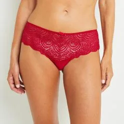 Tanga Femme | Dentelle Shorty String Dentelle Rouge | RougeGorge